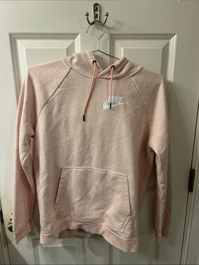 Nike Light Pink Pullover Hoodie with White Swoosh